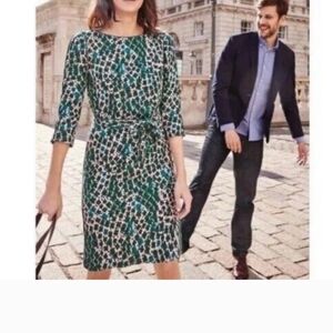 Boden Kelly Floral Printed Jersey Tie Waist midi Dress Summer Romance Size 16